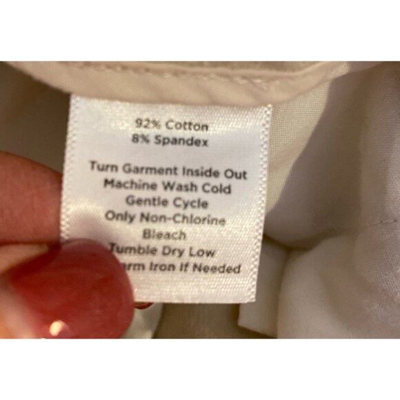 Talbots Signature Straight Pants Size 8 Cream 92% Cotton 8% Spandex Pockets - Picture 12 of 12